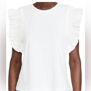 English Factory Ivory Top with Ruffle Sleeves